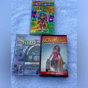 3 for 1 Bundle Vintage Party Music Cassette Tapes 60’s & 70’s